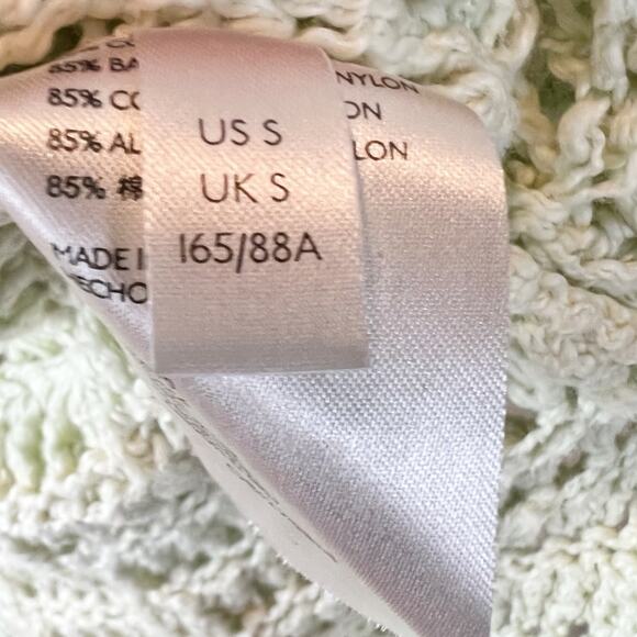 Free‎ People Cozy Pullover Sweater Sugared Mint Sz S Open Knit Cropped Crochet - Picture 8 of 10